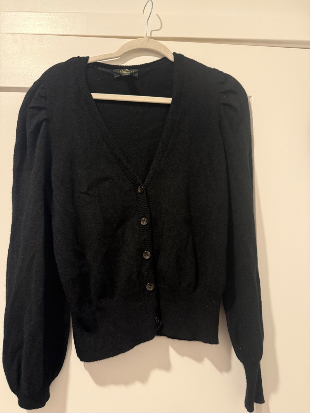 Black V-Neck Button Cardigan Sweater - Unbranded